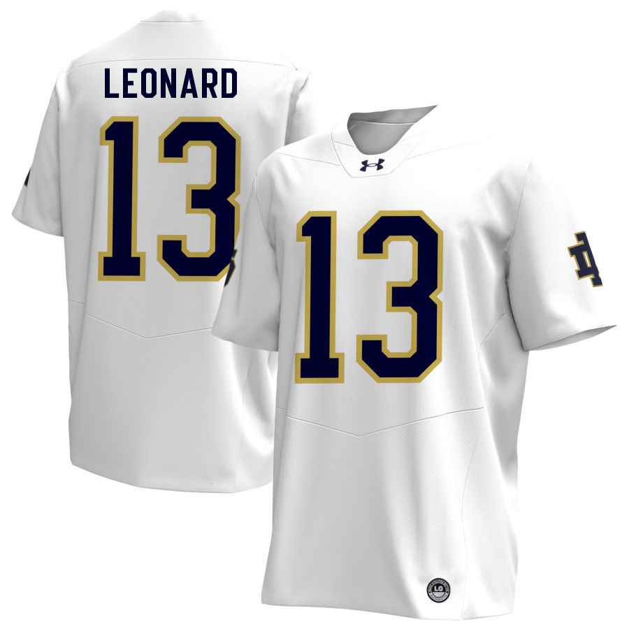 Riley Leonard Notre Dame Jerseys, UND Fighting Irish College Football Apparels Stitched-White